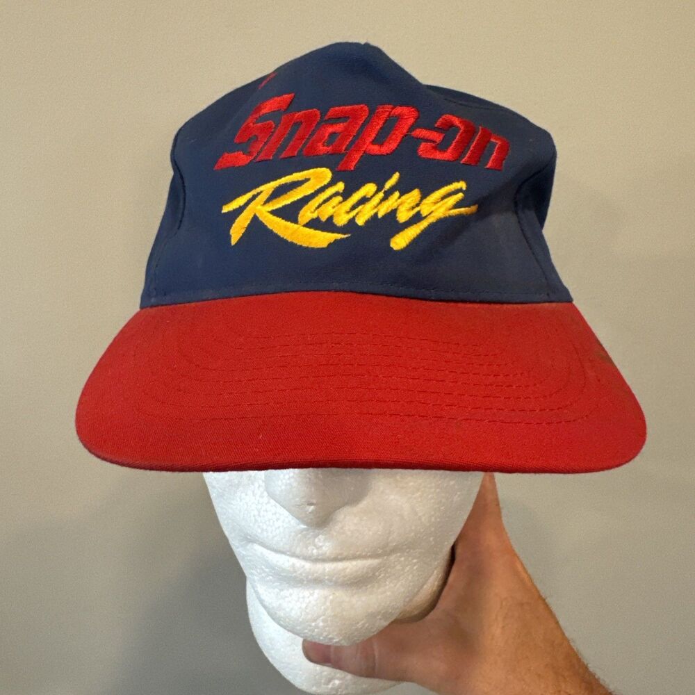 Vintage Snap-on Racing Hat Blue & Red Snapback Promo Cap By Swingster; Distress
